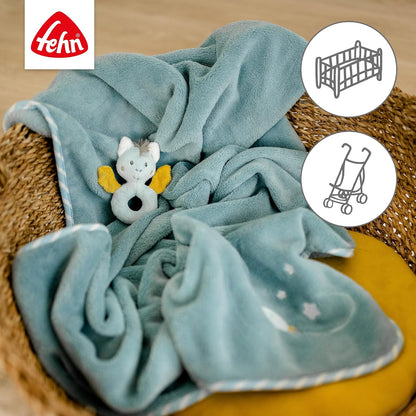 FEHN Little Castle baby blanket 75x100 cm with rattle