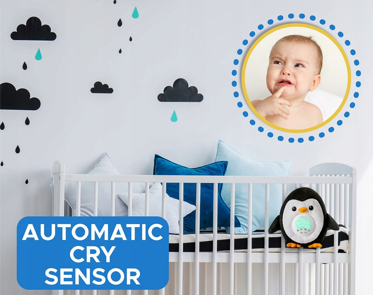 BUBZI peluche proyector de estrellas con 20 sonidos PINGÜINO 20 cm