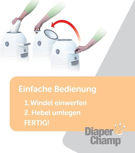 DIAPER CHAMP cubo para pañales y bolsas de basura +/-50 pañales