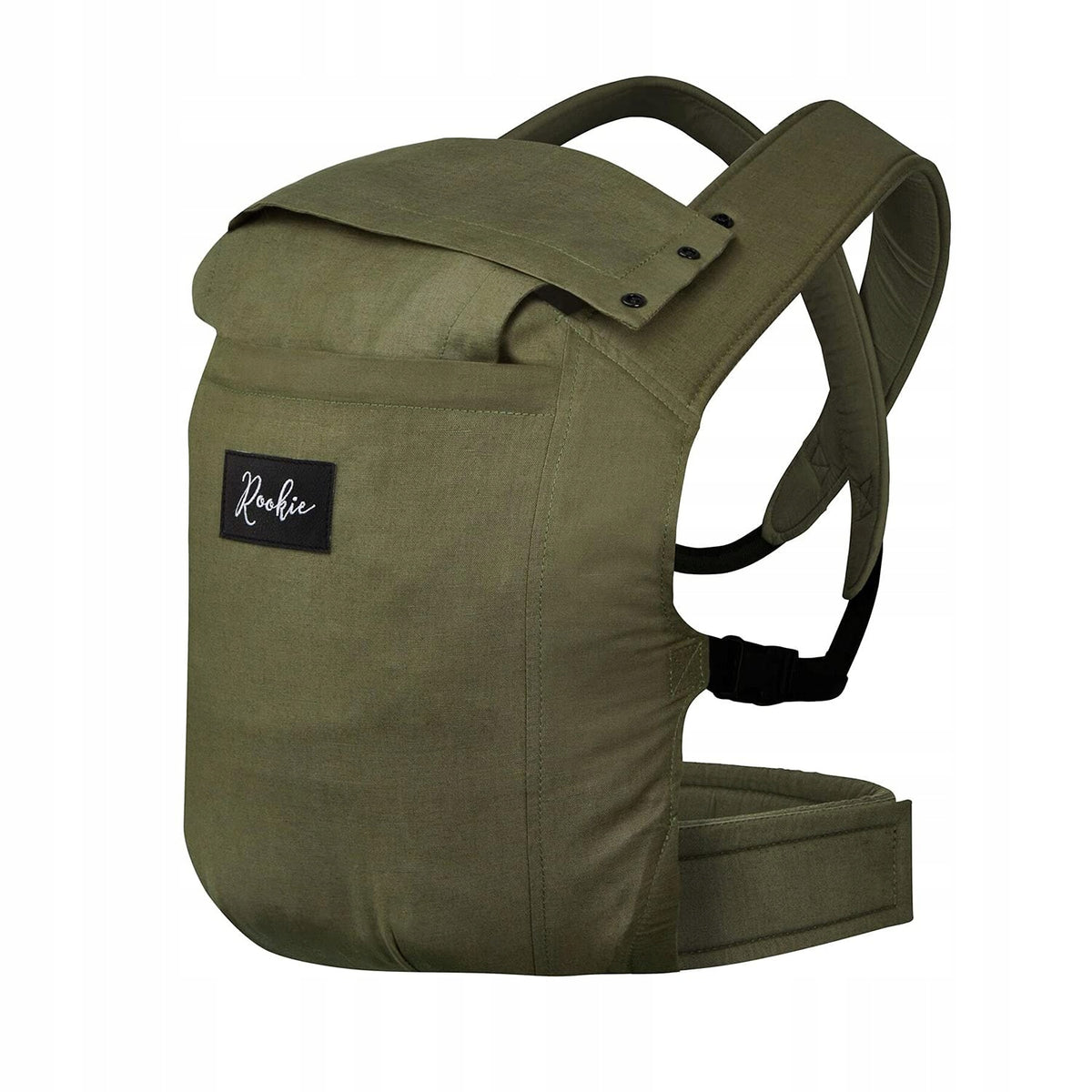 ROOKIE nosidełko ergonomiczne 3-15kg ORGANIC, khaki, miękkie nosidło premium dla aktywnych rodziców