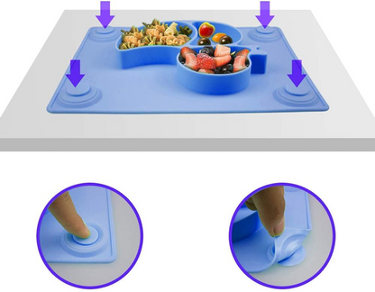 SILIVO alfombrilla antideslizante con plato de 3 compartimentos PATO
