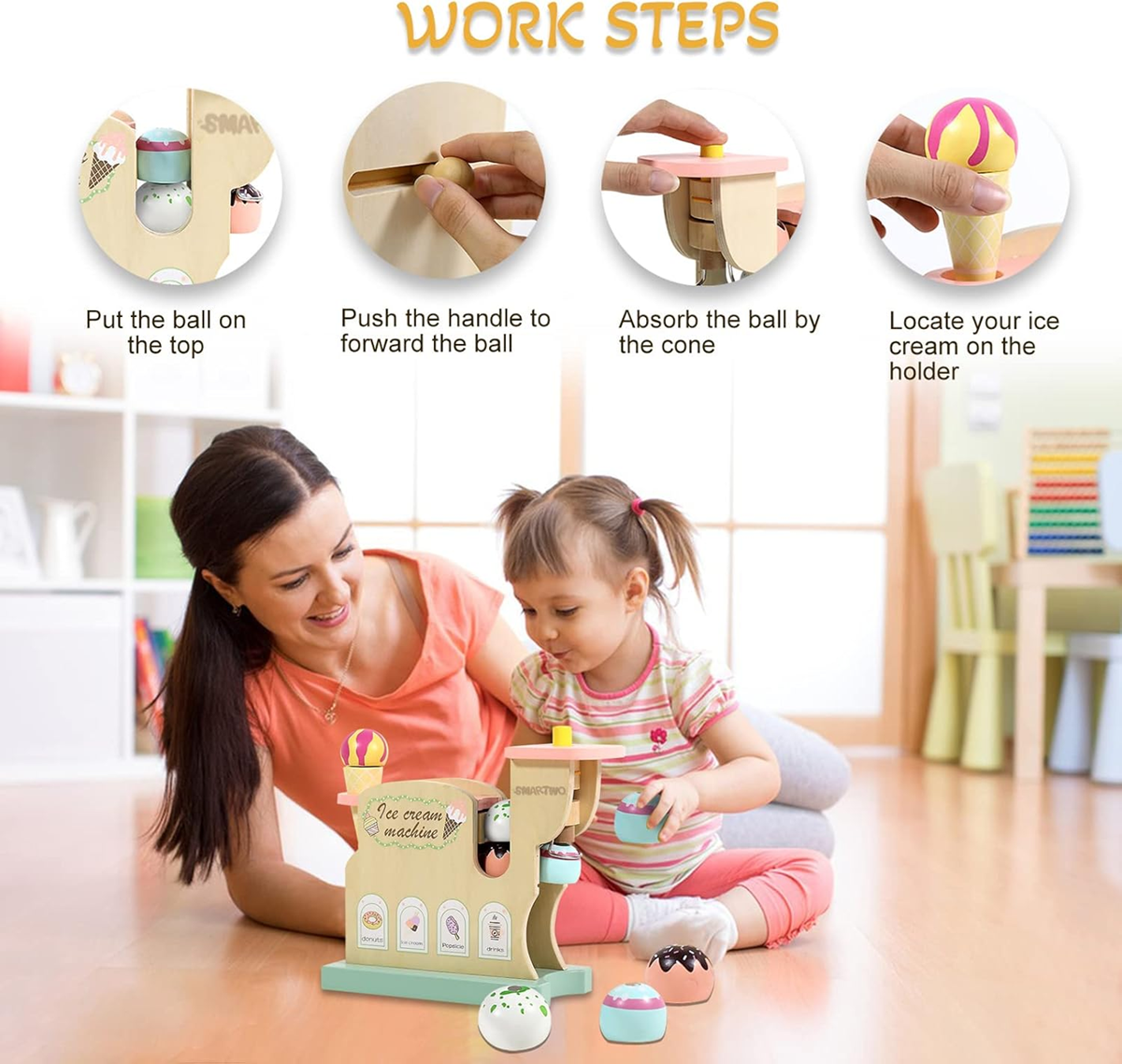 Set de máquina de helados de madera SMARTWO