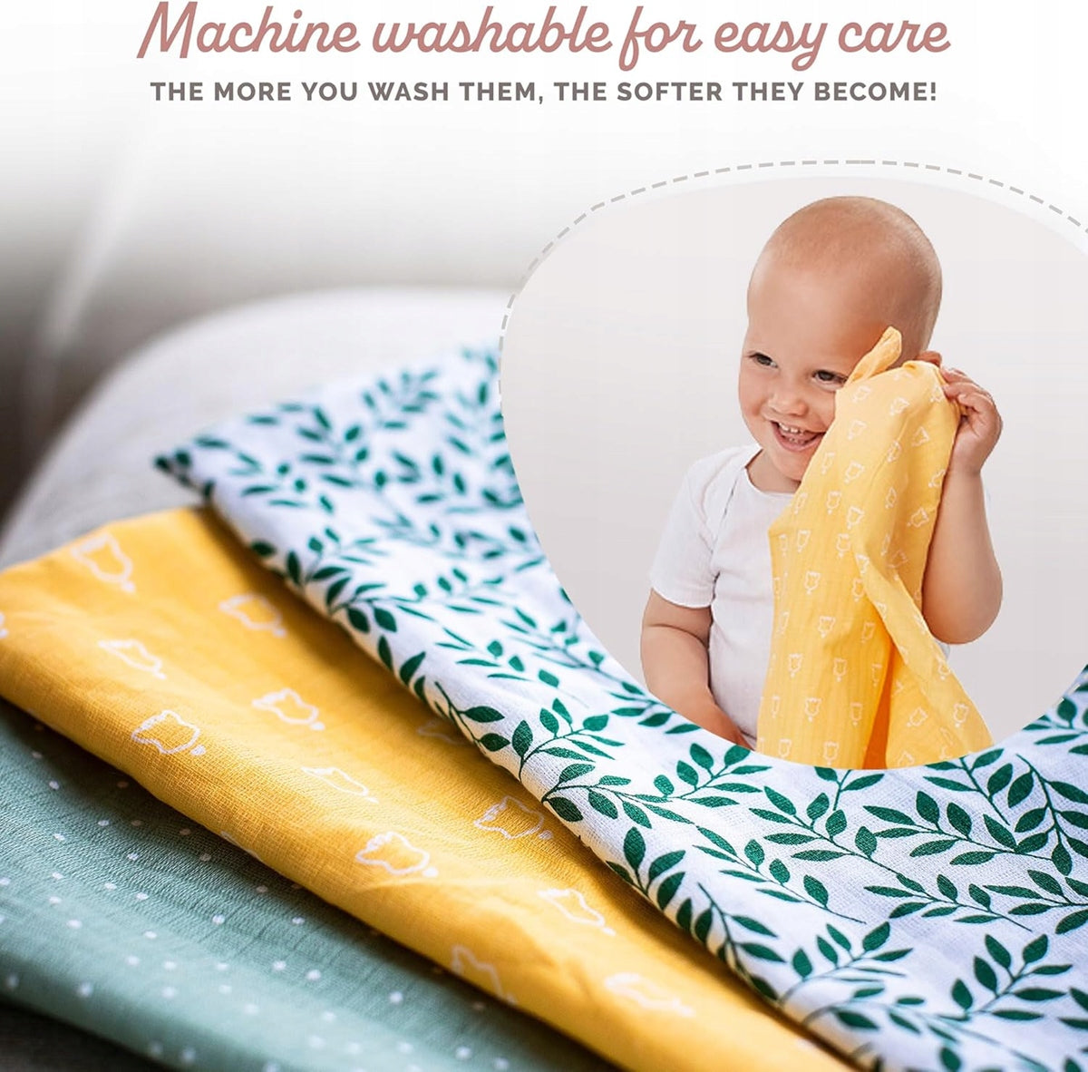 ŽYRAFA SOPHIE pañales de algodón 70 cm x 70 cm, pack de 4 unidades