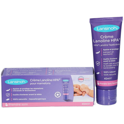 Zdjęcie poglądowe Lansinoh HPA 40 ml — tubka obok kartonowego opakowania